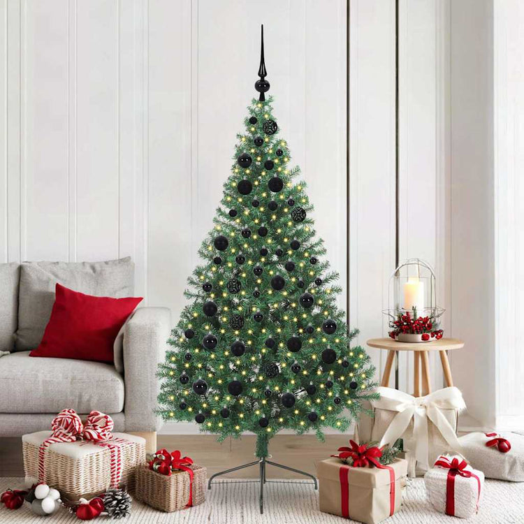 Vidaxx künstlicher, vorbeleuchteter Weihnachtsbaum mit 300 LEDs, grün, 180 cm, PVC