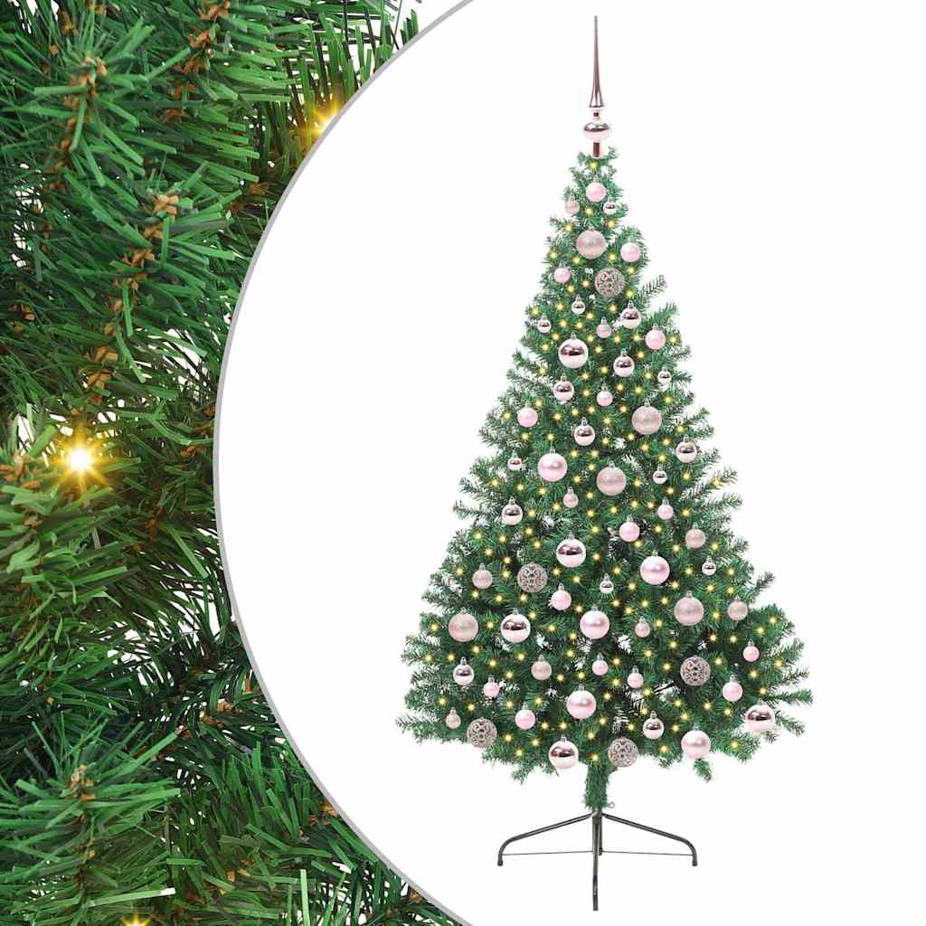 Vidaxx künstlicher, vorbeleuchteter Weihnachtsbaum mit 300 LEDs, grün, 180 cm, PVC