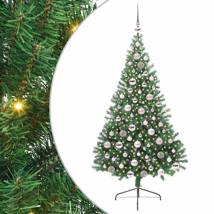 Vidaxx künstlicher, vorbeleuchteter Weihnachtsbaum mit 300 LEDs, grün, 180 cm, PVC