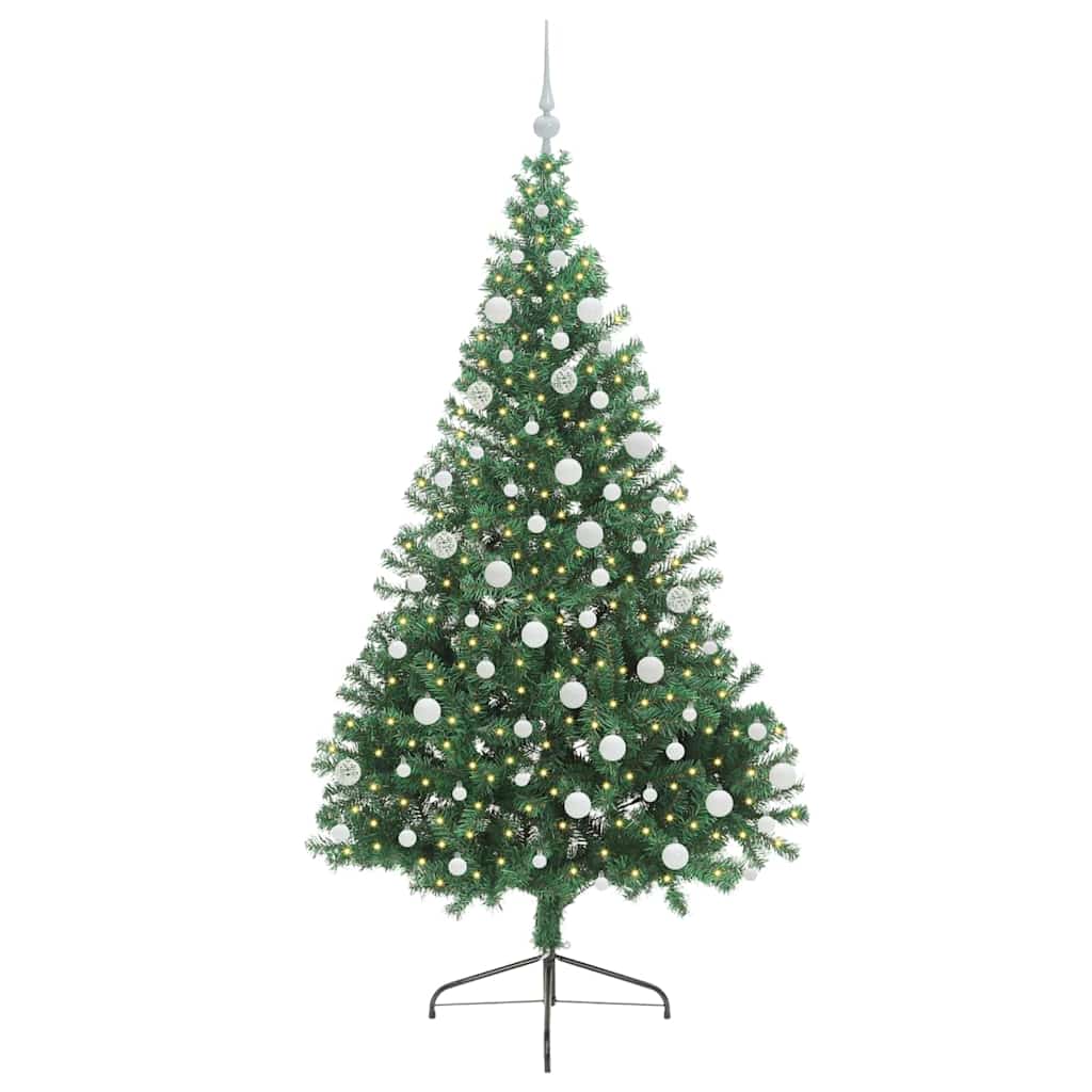 Vidaxx künstlicher, vorbeleuchteter Weihnachtsbaum mit 300 LEDs, grün, 180 cm, PVC