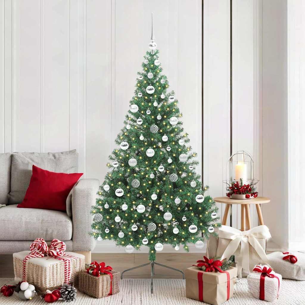 Vidaxx künstlicher, vorbeleuchteter Weihnachtsbaum mit 300 LEDs, grün, 180 cm, PVC