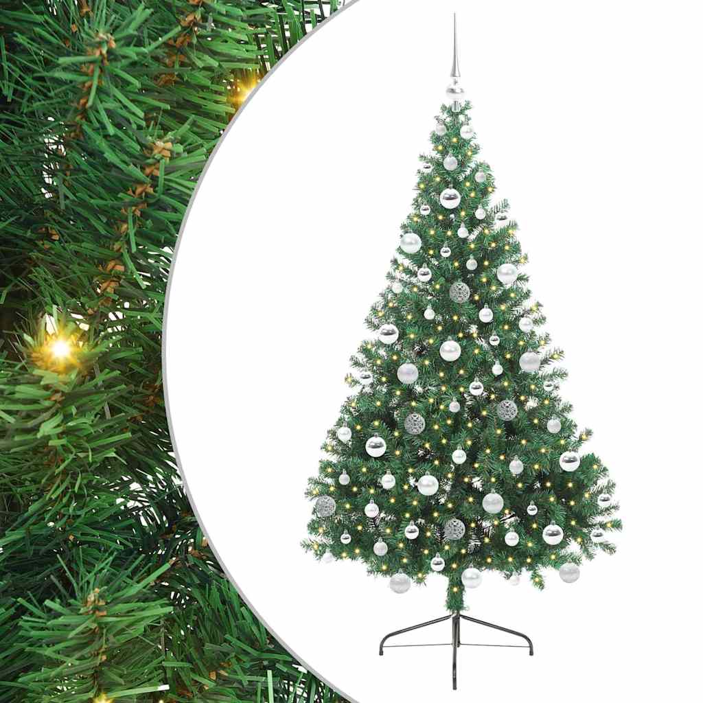 Vidaxx künstlicher, vorbeleuchteter Weihnachtsbaum mit 300 LEDs, grün, 180 cm, PVC