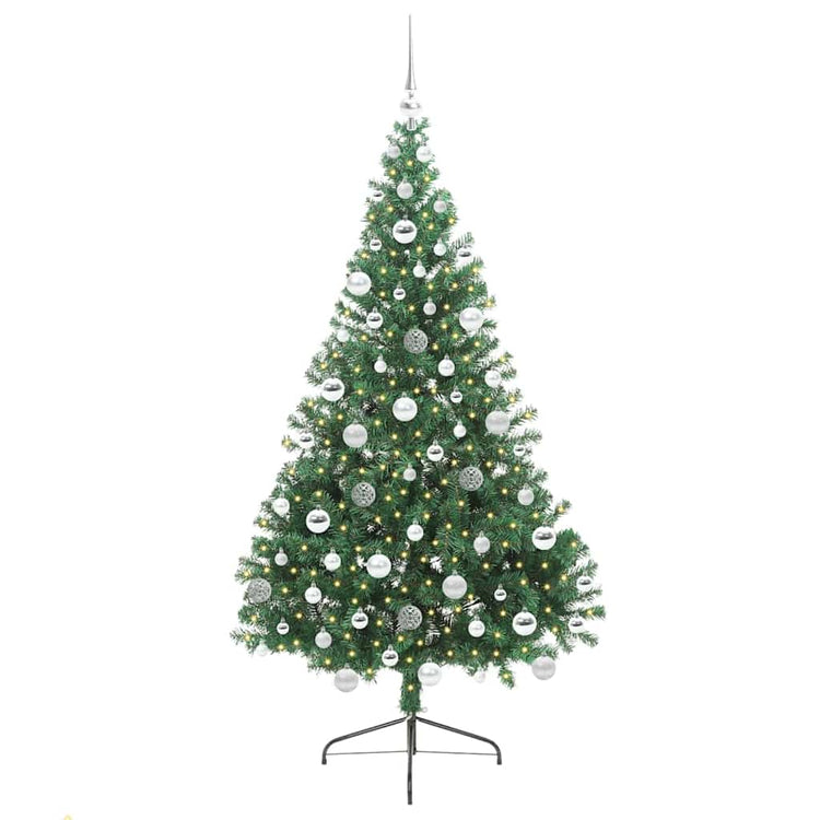 Vidaxx künstlicher, vorbeleuchteter Weihnachtsbaum mit 300 LEDs, grün, 180 cm, PVC