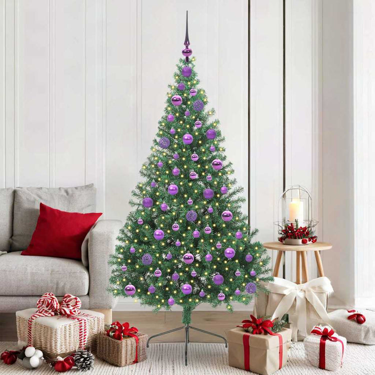 Vidaxx künstlicher, vorbeleuchteter Weihnachtsbaum mit 300 LEDs, grün, 180 cm, PVC