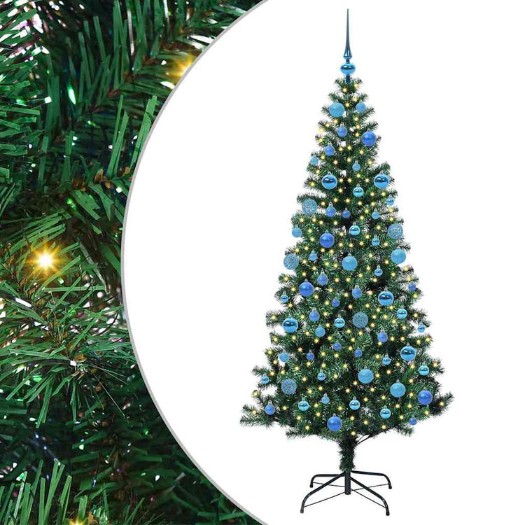 Vidaxx künstlicher, vorbeleuchteter Weihnachtsbaum mit 300 LEDs, grün, 180 cm, PVC