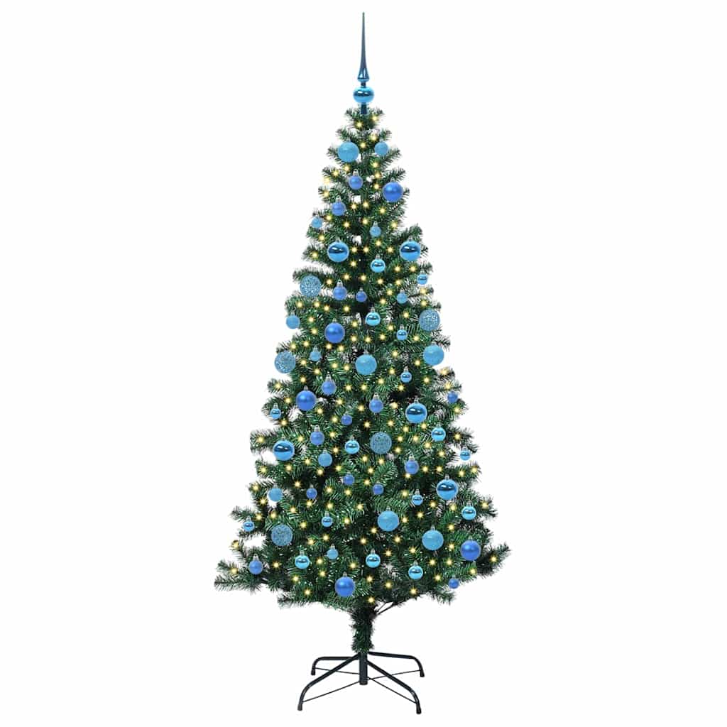 Vidaxx künstlicher, vorbeleuchteter Weihnachtsbaum mit 300 LEDs, grün, 180 cm, PVC