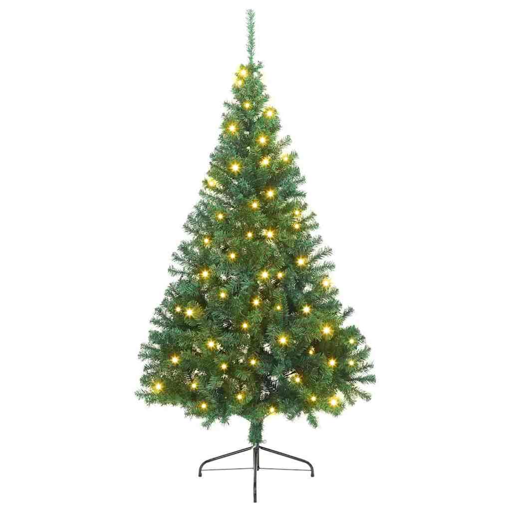 Vidaxx künstlicher, vorbeleuchteter Weihnachtsbaum mit 300 LEDs, grün, 210 cm, PVC