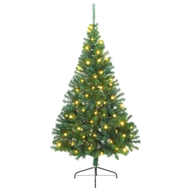 Vidaxx künstlicher, vorbeleuchteter Weihnachtsbaum mit 300 LEDs, grün, 210 cm, PVC