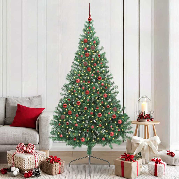 Vidaxx künstlicher, vorbeleuchteter Weihnachtsbaum mit 300 LEDs, grün, 210 cm, PVC
