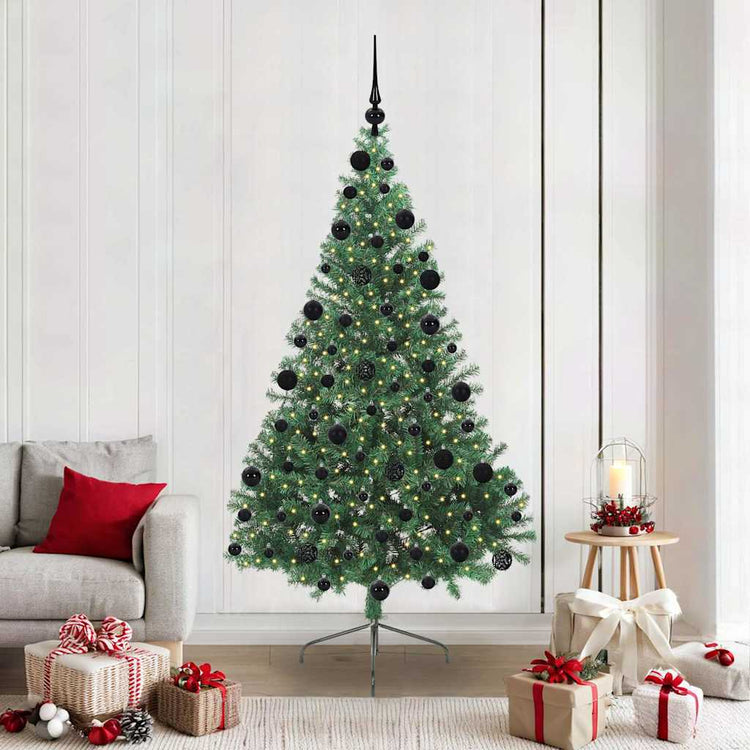 Vidaxx künstlicher, vorbeleuchteter Weihnachtsbaum mit 300 LEDs, grün, 210 cm, PVC