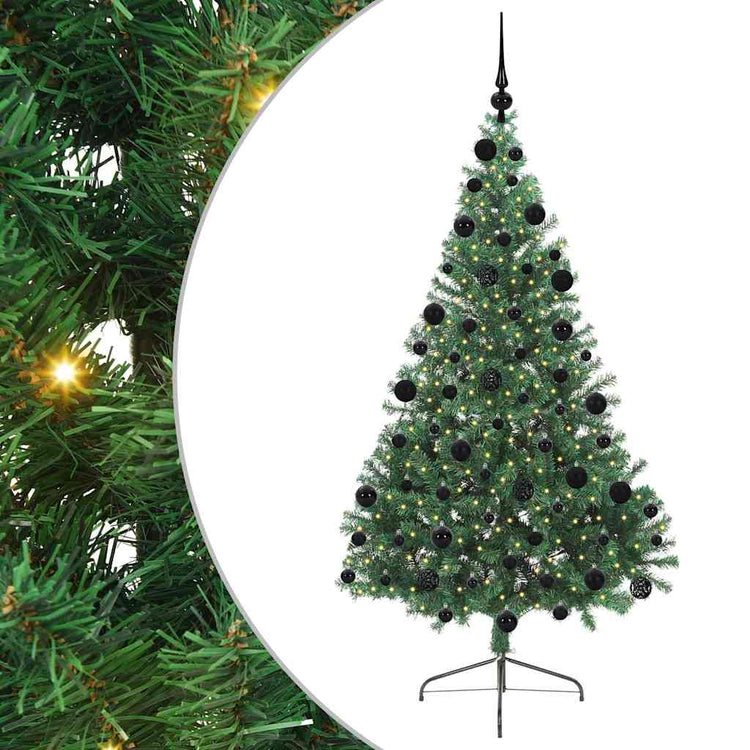 Vidaxx künstlicher, vorbeleuchteter Weihnachtsbaum mit 300 LEDs, grün, 210 cm, PVC