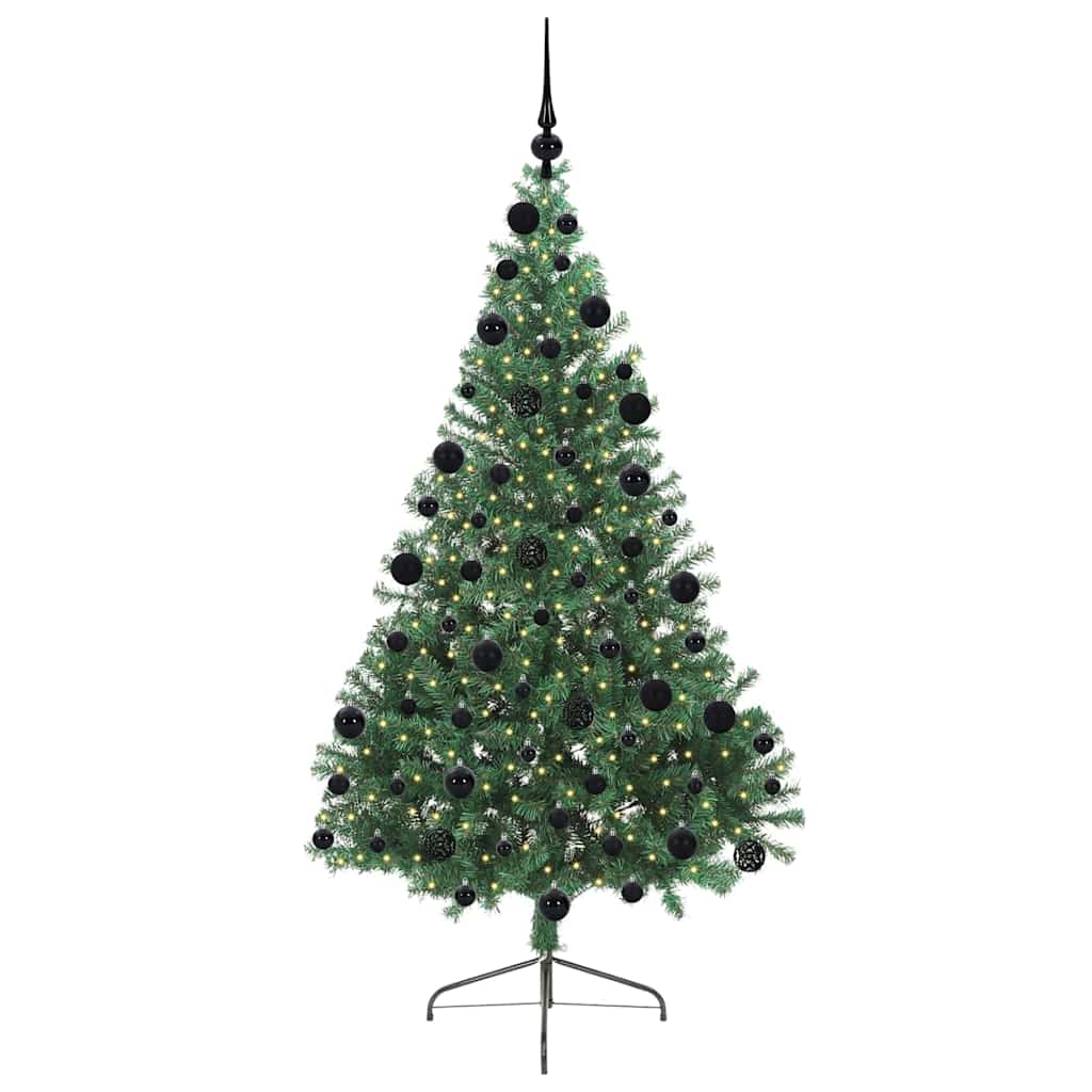 Vidaxx künstlicher, vorbeleuchteter Weihnachtsbaum mit 300 LEDs, grün, 210 cm, PVC