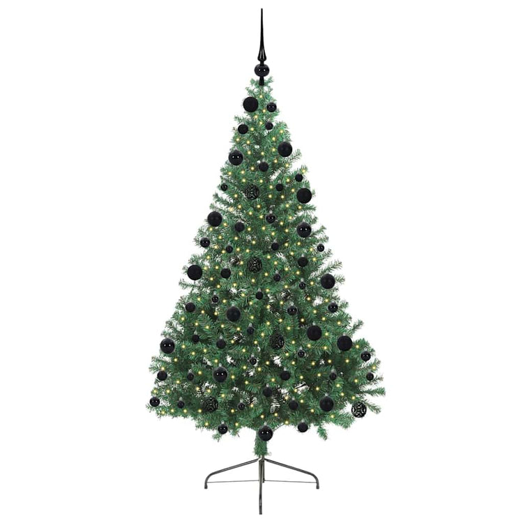 Vidaxx künstlicher, vorbeleuchteter Weihnachtsbaum mit 300 LEDs, grün, 210 cm, PVC