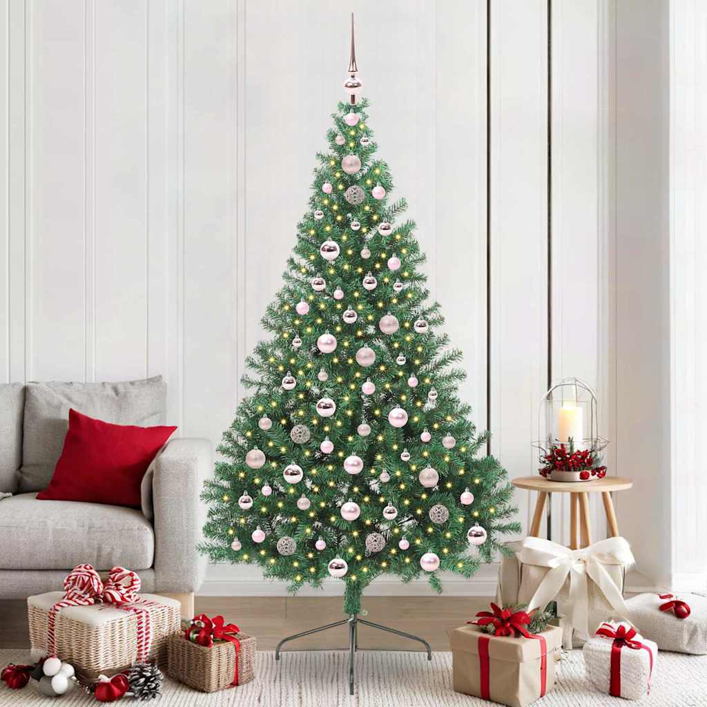 Vidaxx künstlicher, vorbeleuchteter Weihnachtsbaum mit 300 LEDs, grün, 210 cm, PVC