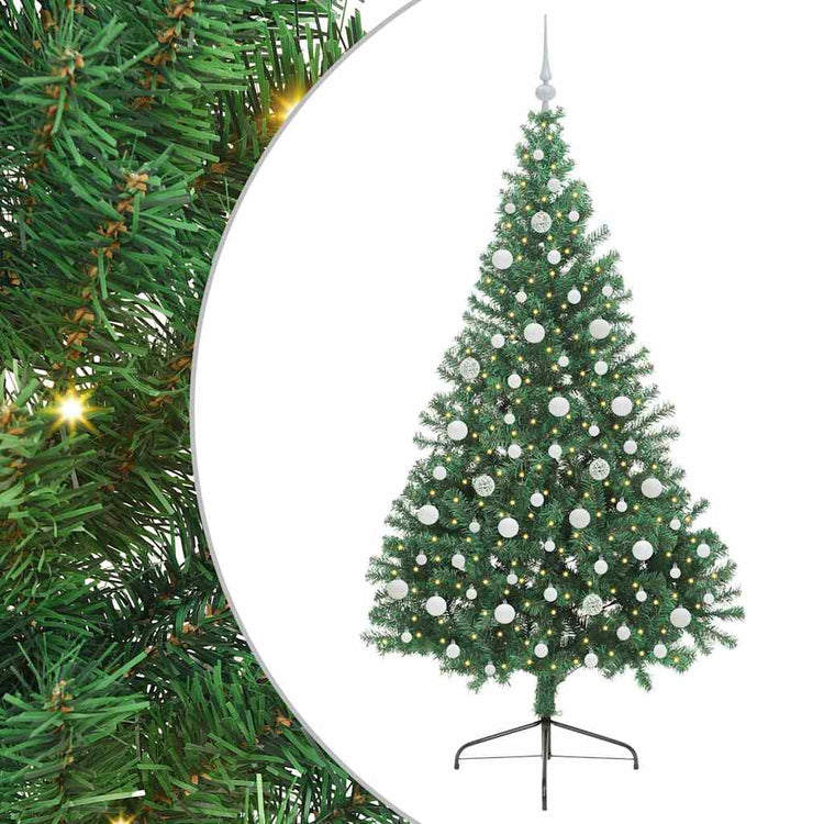 Vidaxx künstlicher, vorbeleuchteter Weihnachtsbaum mit 300 LEDs, grün, 210 cm, PVC