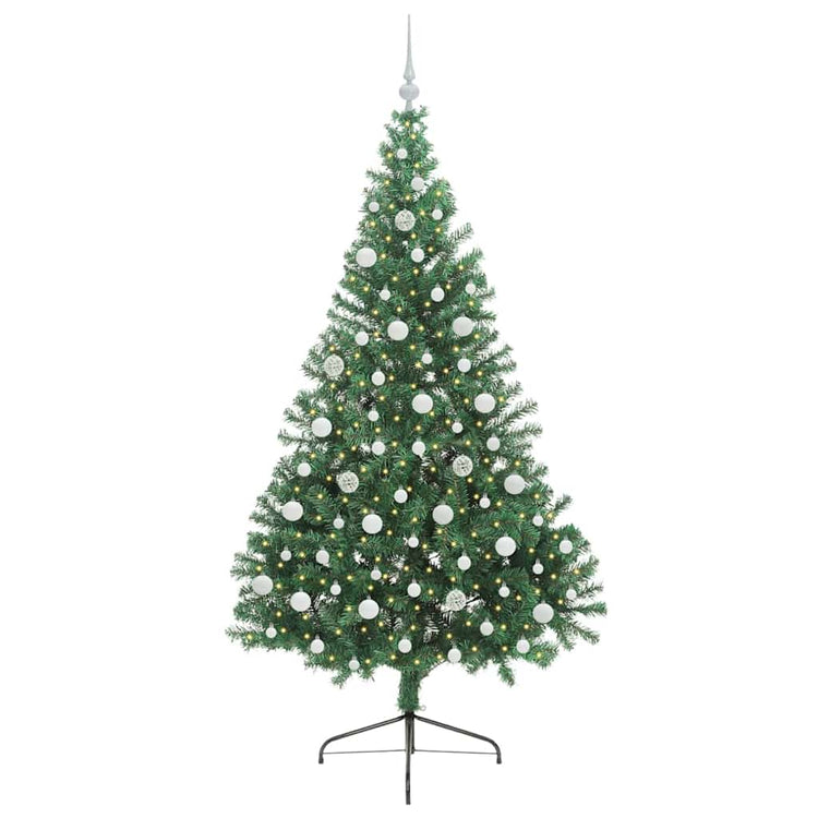 Vidaxx künstlicher, vorbeleuchteter Weihnachtsbaum mit 300 LEDs, grün, 210 cm, PVC