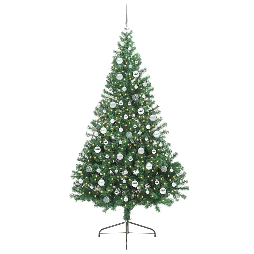 Vidaxx künstlicher, vorbeleuchteter Weihnachtsbaum mit 300 LEDs, grün, 210 cm, PVC