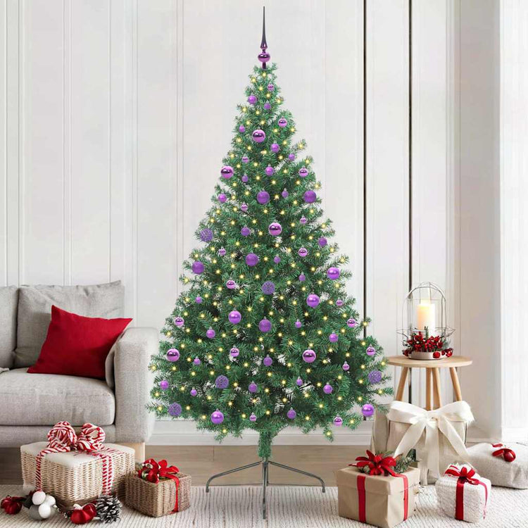 Vidaxx künstlicher, vorbeleuchteter Weihnachtsbaum mit 300 LEDs, grün, 210 cm, PVC