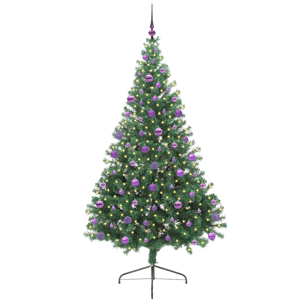 Vidaxx künstlicher, vorbeleuchteter Weihnachtsbaum mit 300 LEDs, grün, 210 cm, PVC
