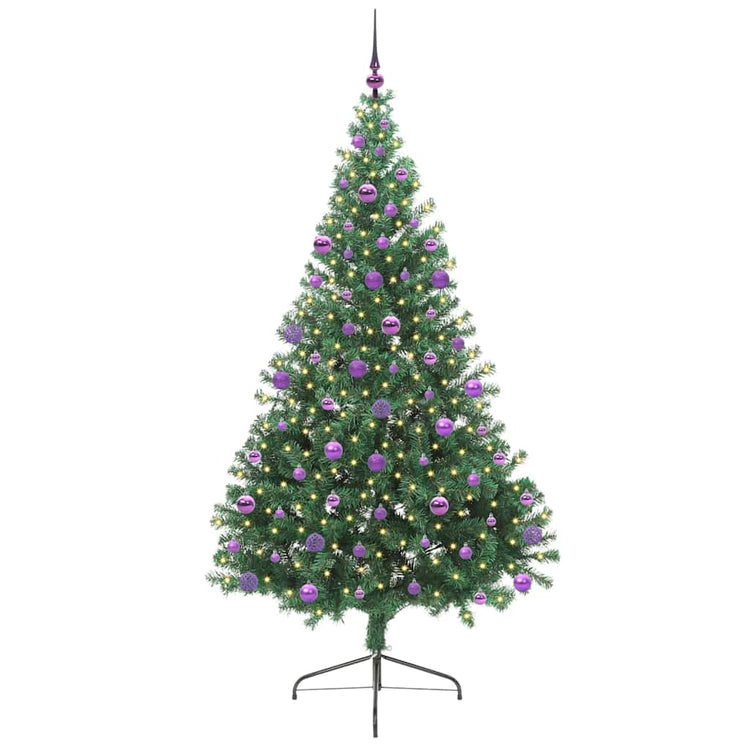 Vidaxx künstlicher, vorbeleuchteter Weihnachtsbaum mit 300 LEDs, grün, 210 cm, PVC