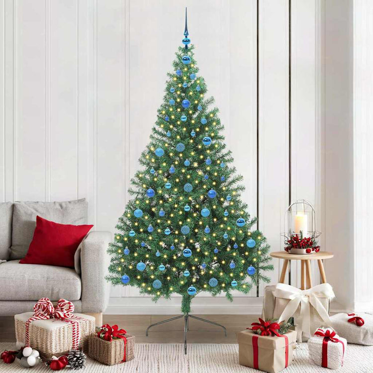 Vidaxx künstlicher, vorbeleuchteter Weihnachtsbaum mit 300 LEDs, grün, 210 cm, PVC