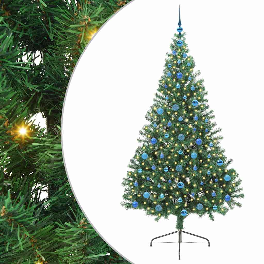 Vidaxx künstlicher, vorbeleuchteter Weihnachtsbaum mit 300 LEDs, grün, 210 cm, PVC