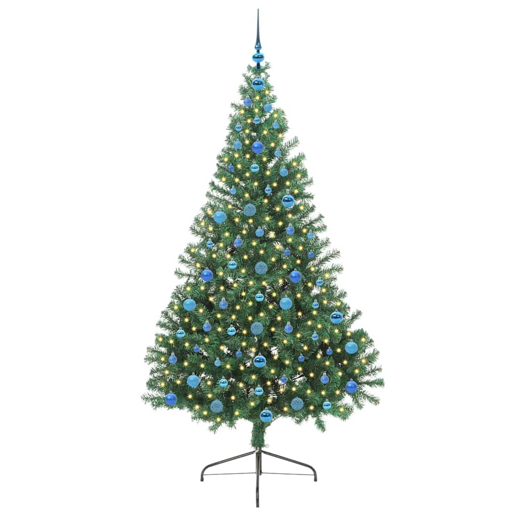 Vidaxx künstlicher, vorbeleuchteter Weihnachtsbaum mit 300 LEDs, grün, 210 cm, PVC