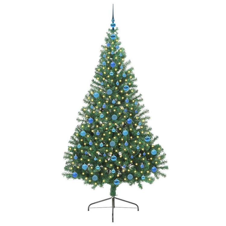 Vidaxx künstlicher, vorbeleuchteter Weihnachtsbaum mit 300 LEDs, grün, 210 cm, PVC