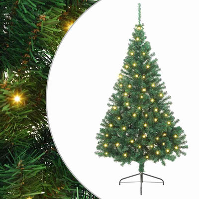 Vidaxx künstlicher, beleuchteter Weihnachtsbaum mit 300 LEDs, grün, 240 cm, PVC