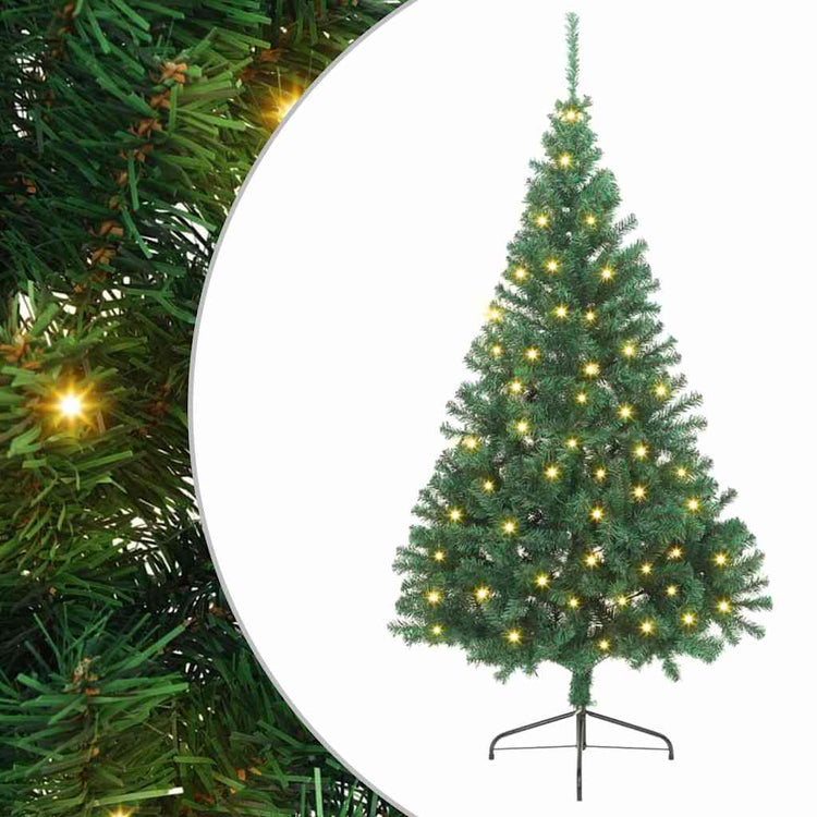 Vidaxx künstlicher, beleuchteter Weihnachtsbaum mit 300 LEDs, grün, 240 cm, PVC