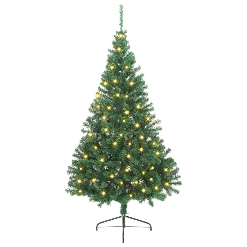 Vidaxx künstlicher, beleuchteter Weihnachtsbaum mit 300 LEDs, grün, 240 cm, PVC