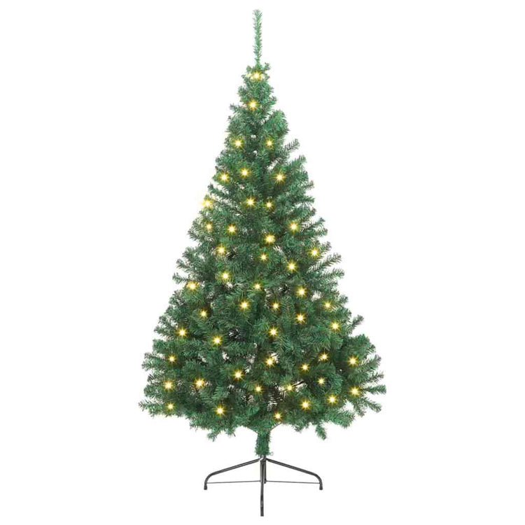 Vidaxx künstlicher, beleuchteter Weihnachtsbaum mit 300 LEDs, grün, 240 cm, PVC