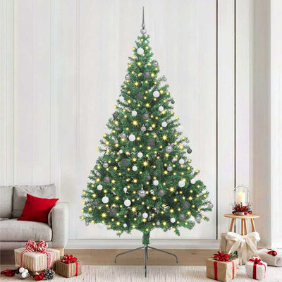 Vidaxx künstlicher, beleuchteter Weihnachtsbaum mit 300 LEDs, grün, 240 cm, PVC