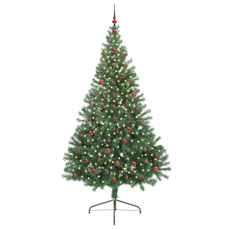 Vidaxx künstlicher, beleuchteter Weihnachtsbaum mit 300 LEDs, grün, 240 cm, PVC