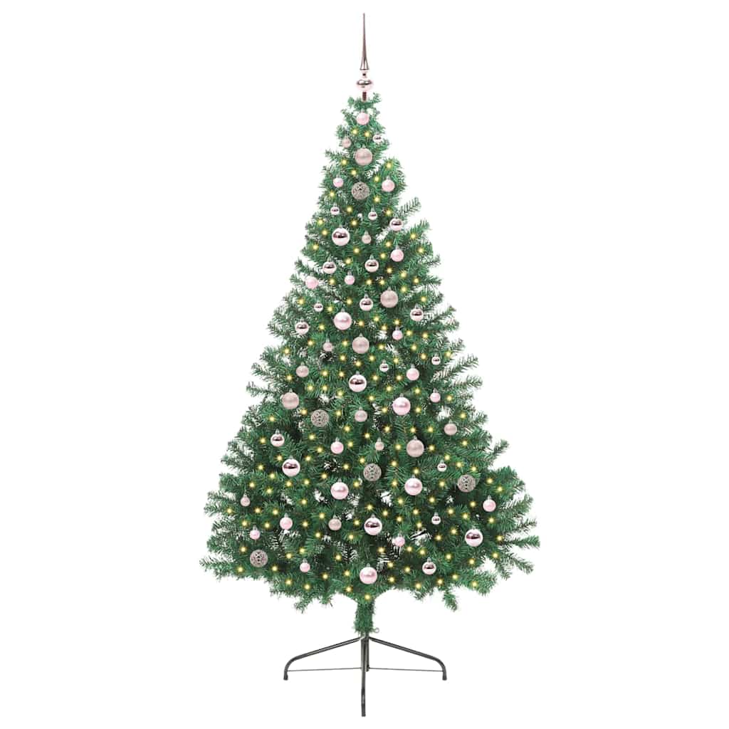 Vidaxx künstlicher, beleuchteter Weihnachtsbaum mit 300 LEDs, grün, 240 cm, PVC