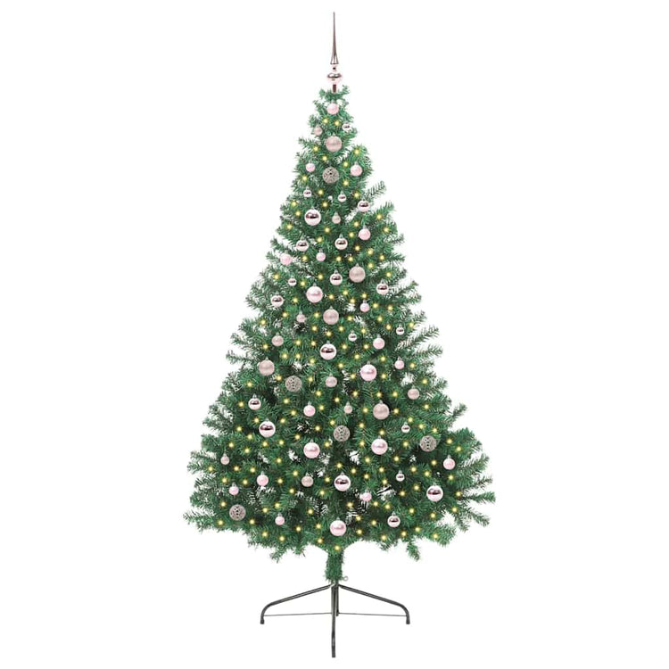 Vidaxx künstlicher, beleuchteter Weihnachtsbaum mit 300 LEDs, grün, 240 cm, PVC