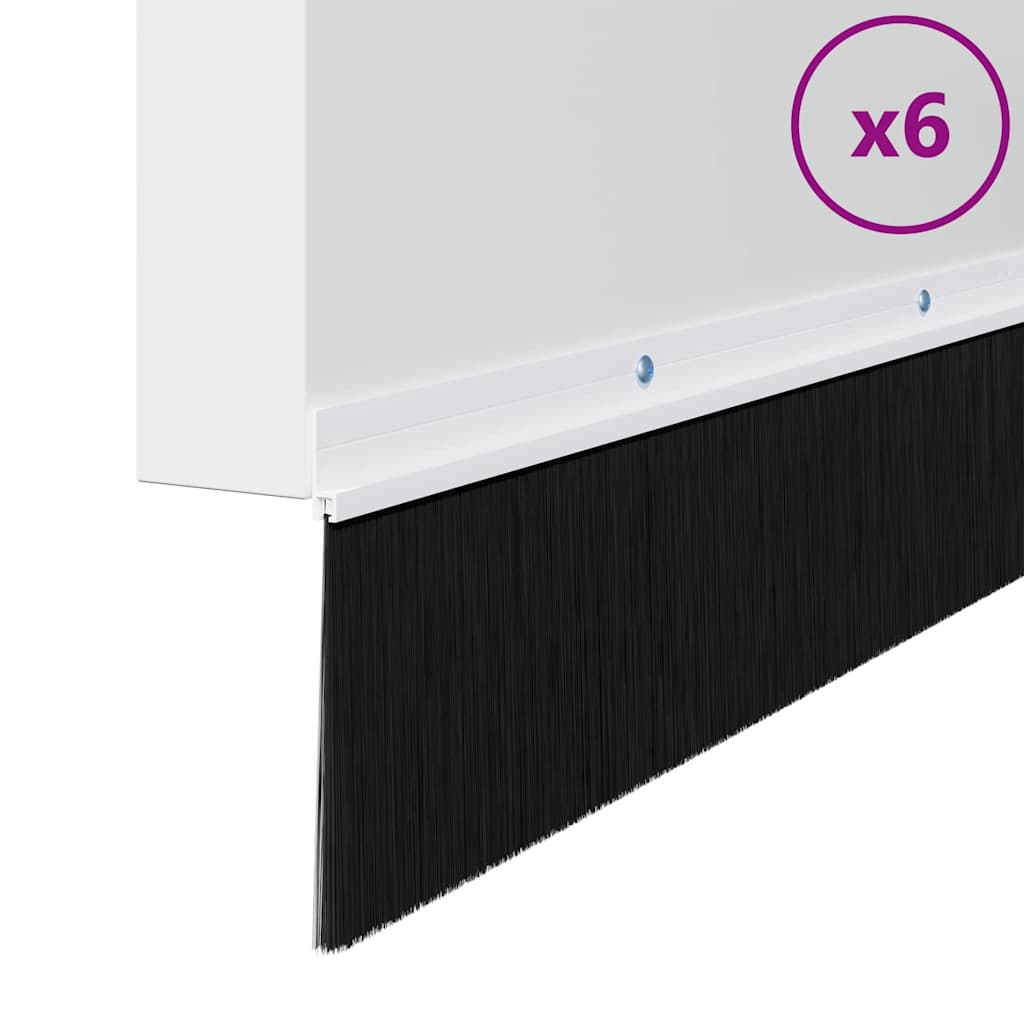 Vidaxx schraubbare Türbürstenverschlüsse 6 Stück weiß 100 cm