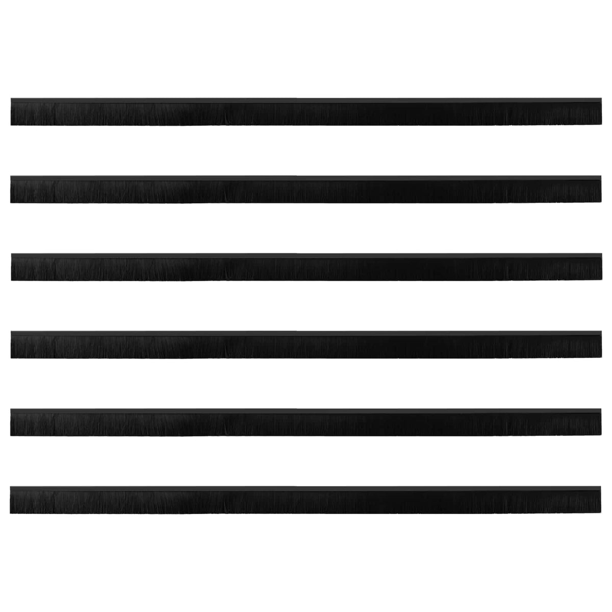 Vidaxx selbstklebende Türbürsten 6 Stück schwarz 100 cm Aluminiumlegierung