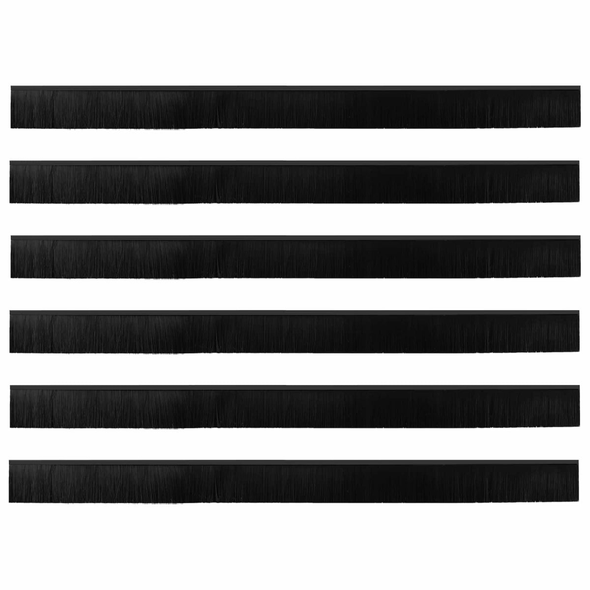 Vidaxx selbstklebende Türbürsten 6 Stück schwarz 100 cm Aluminiumlegierung