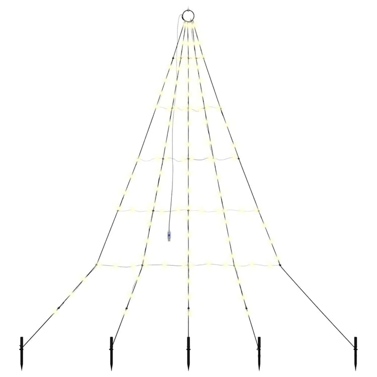 VidaXL LED-Weihnachtsbaum mit Erdspießen warmweiß 182 cm Metall
