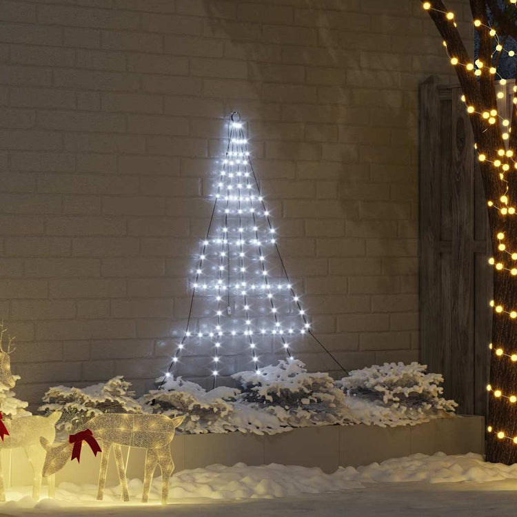 VidaXL LED-Weihnachtsbaum mit Erdspießen kaltweiß 182 cm Metall