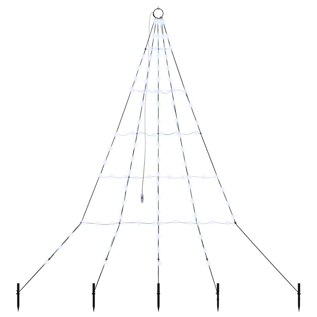 VidaXL LED-Weihnachtsbaum mit Erdspießen kaltweiß 182 cm Metall