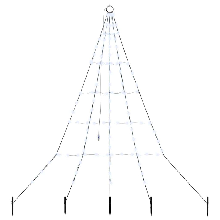 VidaXL LED-Weihnachtsbaum mit Erdspießen kaltweiß 182 cm Metall