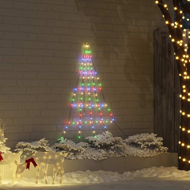 VidaXL LED-Weihnachtsbaum mit Erdspießen mehrfarbig 182 cm Metall