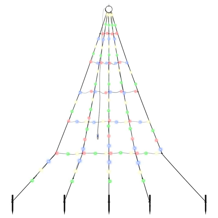 VidaXL LED-Weihnachtsbaum mit Erdspießen mehrfarbig 182 cm Metall
