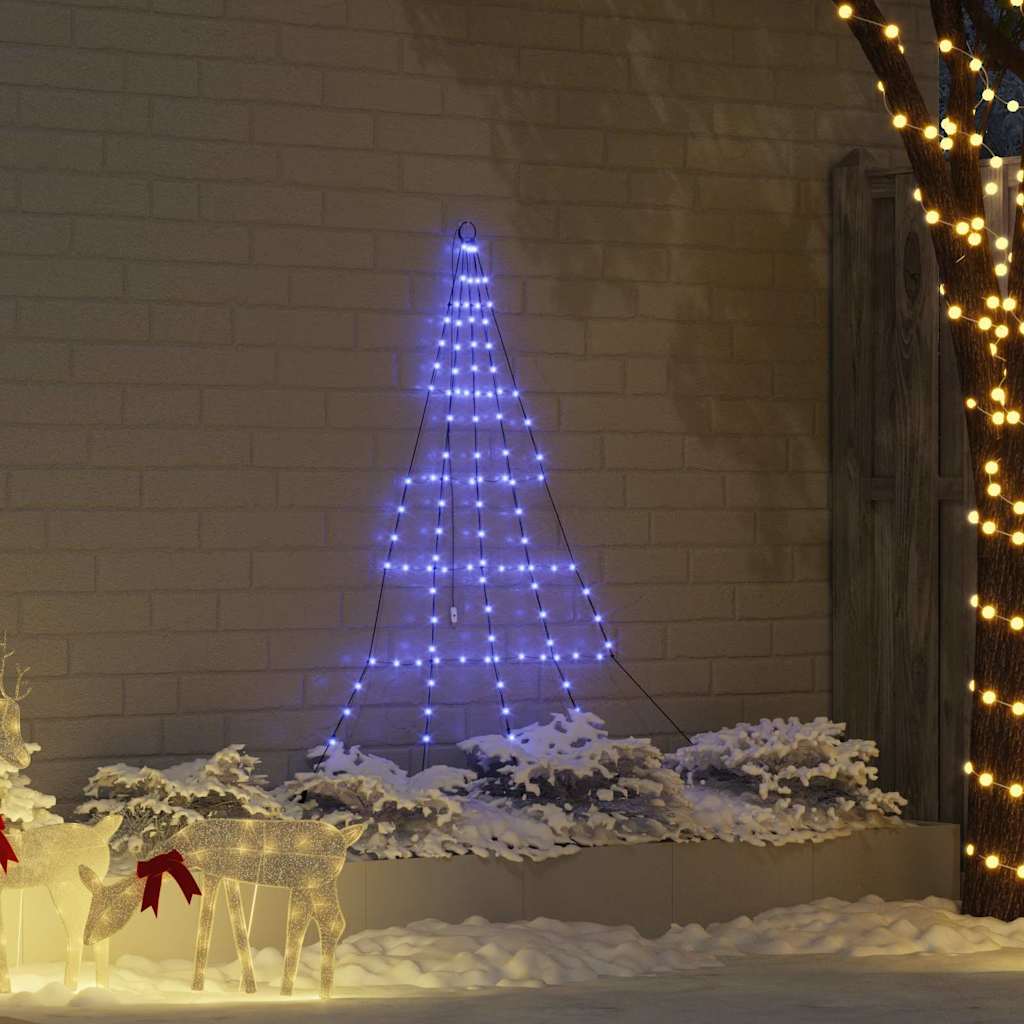 VidaXL LED-Weihnachtsbaum mit Erdspießen mit 112 LED blau 182 cm Metall