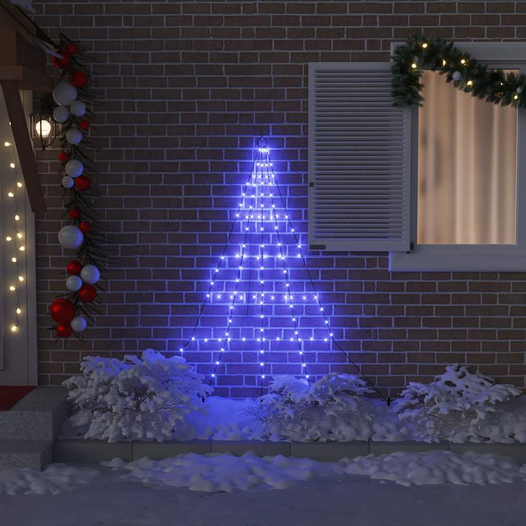 VidaXL LED-Weihnachtsbaum mit Erdspießen mit 112 LED blau 182 cm Metall