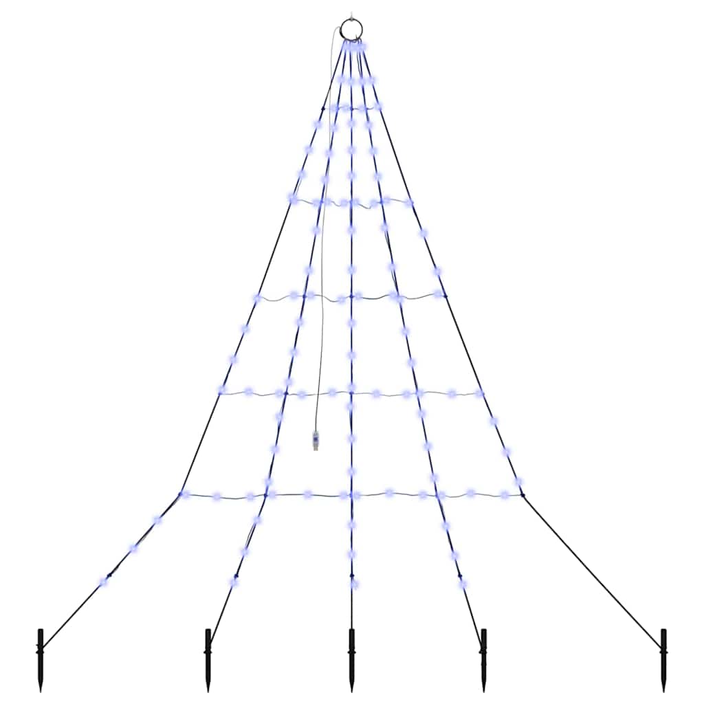 VidaXL LED-Weihnachtsbaum mit Erdspießen mit 112 LED blau 182 cm Metall