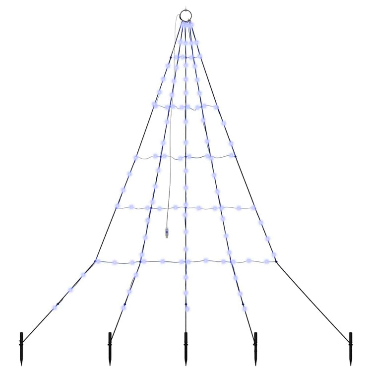 VidaXL LED-Weihnachtsbaum mit Erdspießen mit 112 LED blau 182 cm Metall