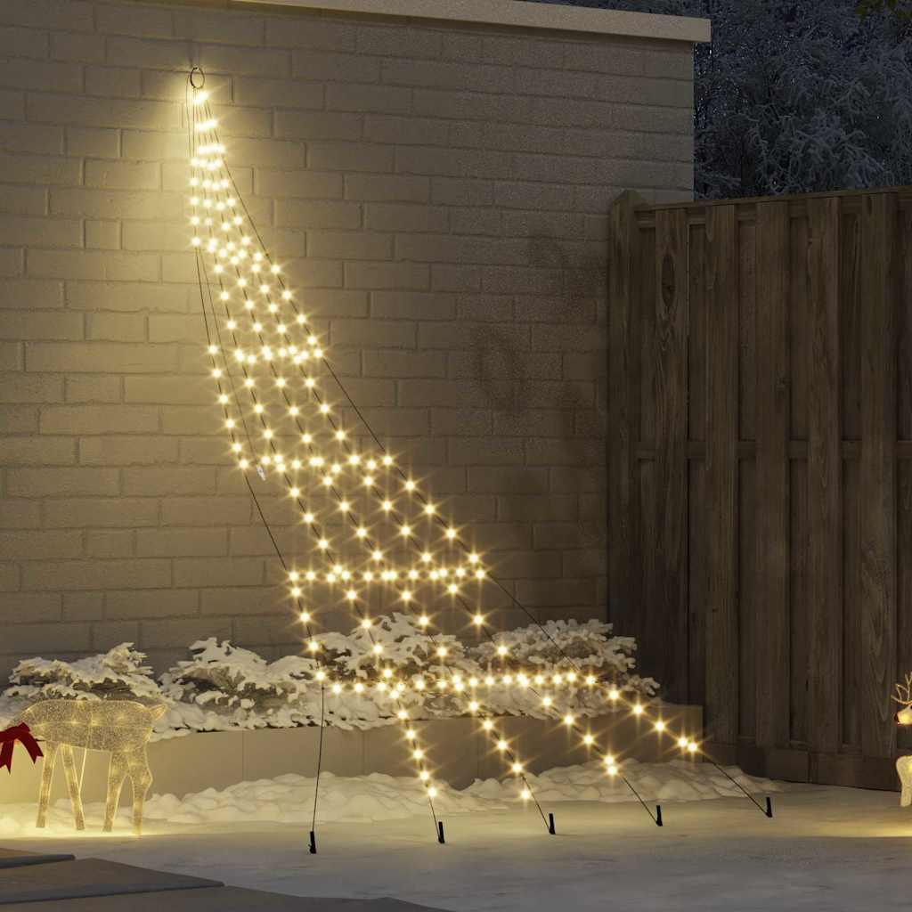 VidaXL LED-Weihnachtsbaum mit Erdspießen warmweiß 306 cm Metall